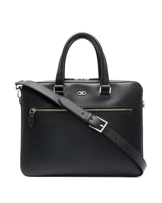 メンズ Ferragamo ガンチーニ リバイバル クラッチバッグ Black