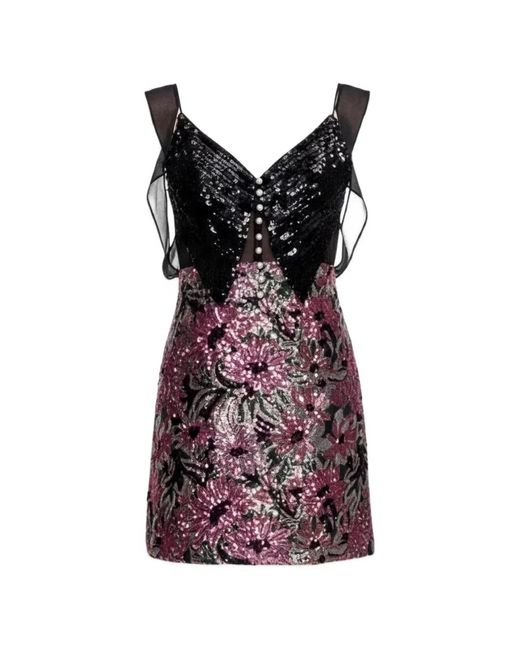 Self-Portrait Black Sequin-Embellished Mini Dress