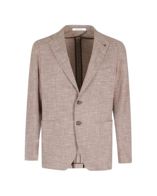 Tagliatore Brown Button Blazer for men