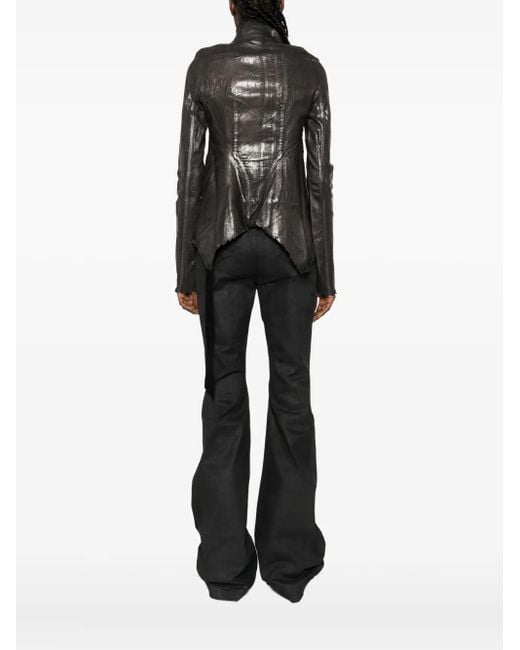 Rick Owens Asymmetrisch Jack Met Rits Aan De Voorzijde in het Black