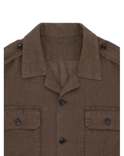 Fortela Brown Epaulettes Military Shirt