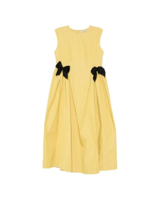 Parlor Yellow Bow-Detail Sleeveless Midi Dress