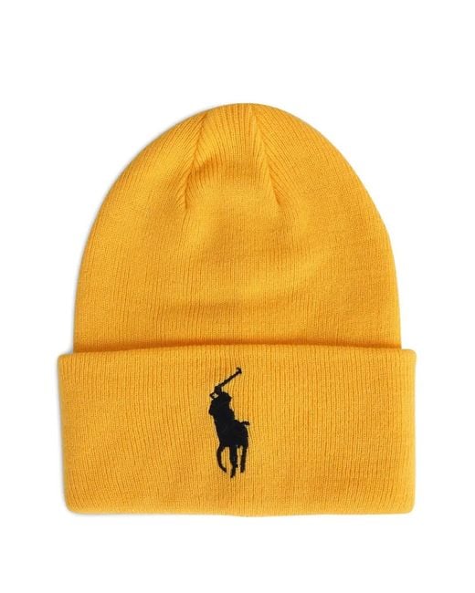 Polo Ralph Lauren メンズ イエロー Big Pony ビーニー