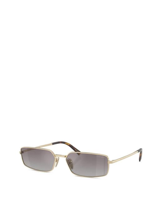 Prada White Rectangle-Frame Sunglasses