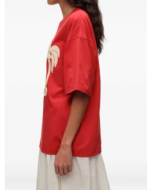 Bimba Y Lola Red Towelling-Logo T-Shirt