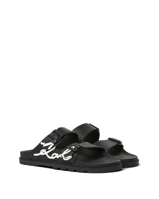 Karl Lagerfeld Black Kondo Tred Slippers