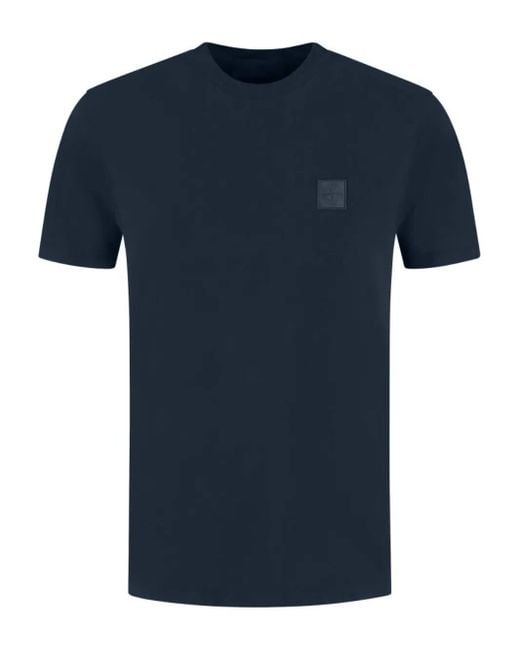 Stone Island Blue Compass-Patch T-Shirt for men