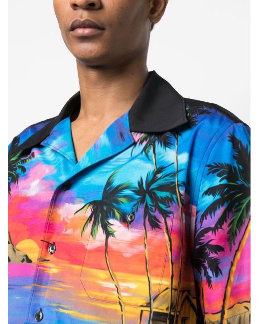 Camisa con estampado gráfico Dolce & Gabbana de hombre de color Blue