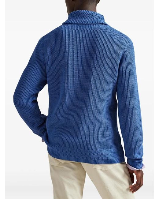 Polo Ralph Lauren Blue Cotton Shawl-Collar Cardigan for men