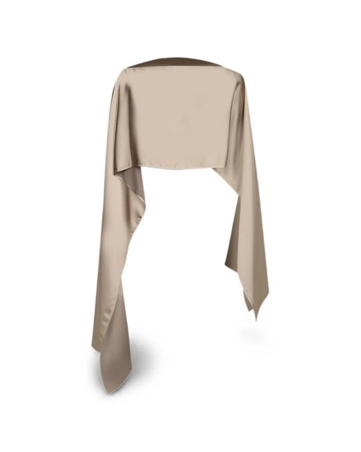 Blanca Vita White Sveva Metallic-Effect Scarf