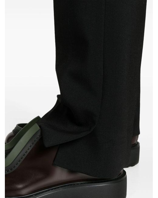 Lanvin Black Side-slit Straight-leg Tailored Trousers for men