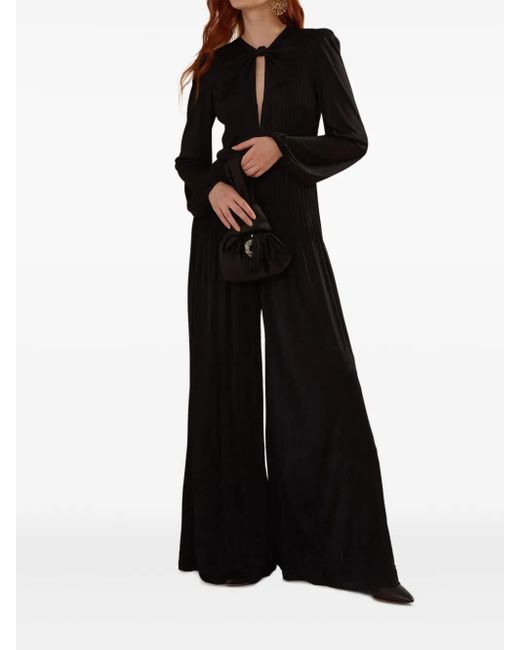 Farm Rio Black Pleated Keyhole Jumpsuit