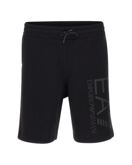 EA7 Black Core Identity Logo Elasticated Shorts for men