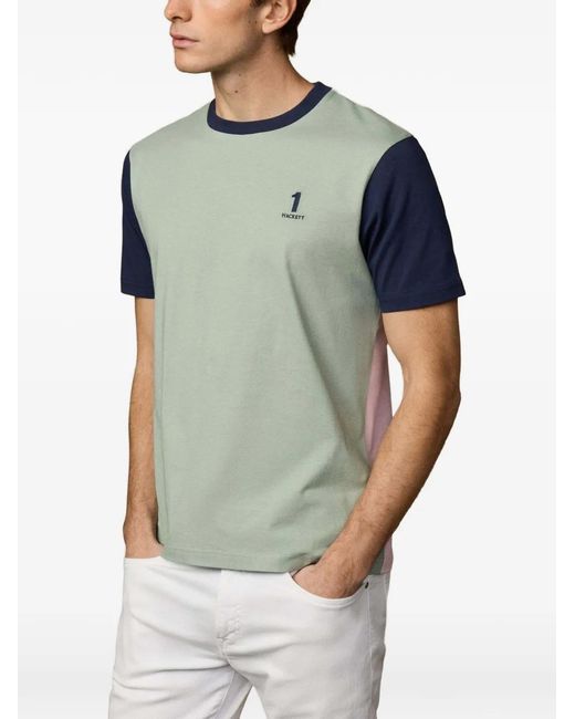 Hackett Green Colour-Block Print T-Shirt for men