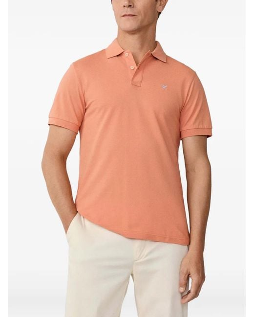 Hackett Orange Logo-Embroidered Polo Shirt for men