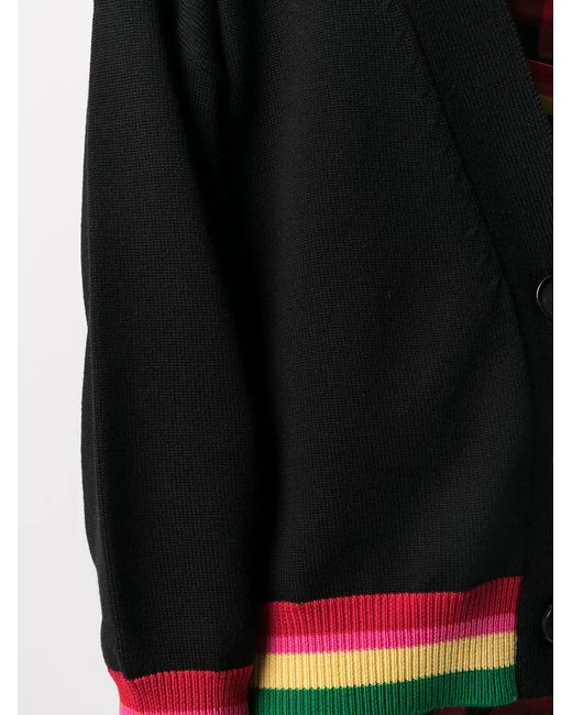 Palm Angels Black Miami Logo V-Neck Cardigan