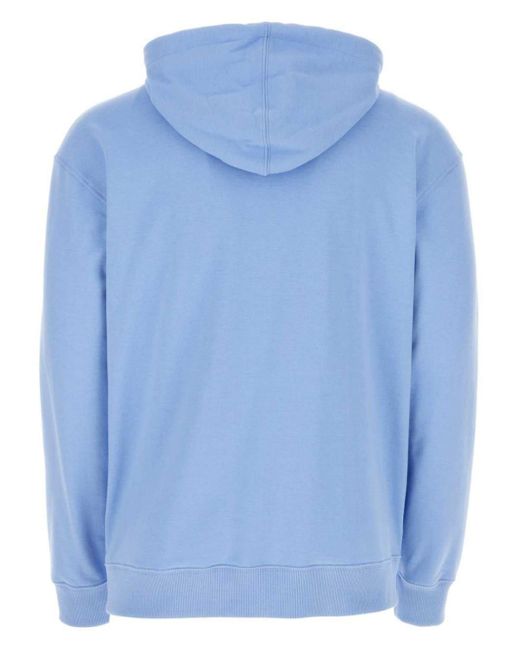 Fendi Floral Print Cotton Hoodie in Blue for Men Lyst