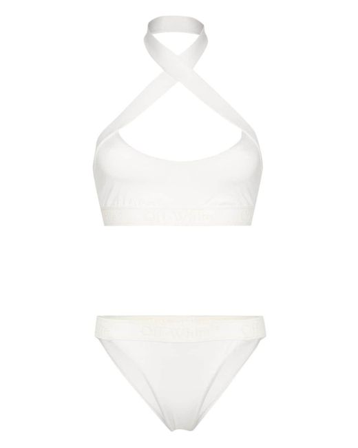 Off-White c/o Virgil Abloh Bikini Met Geborduurd Logo in het White