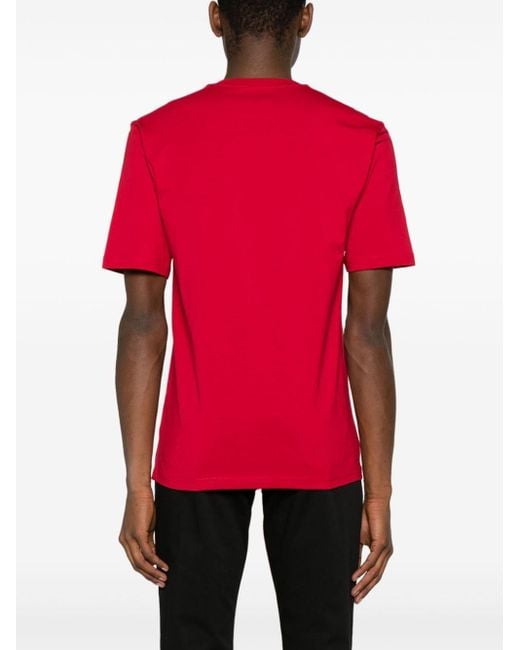 Moschino Red Logo-print Cotton T-shirt for men