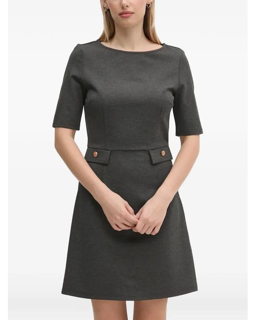 GAUDI Gray Flap-Pocket Mini Dress
