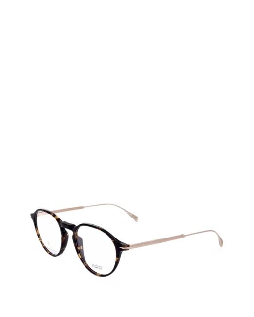 David Beckham White Tortoiseshell-Effect Round-Frame Glasses for men