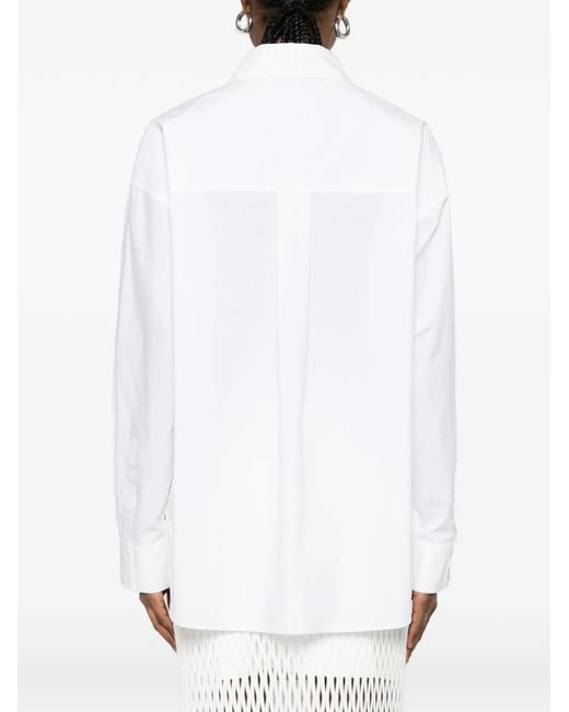 Essentiel Antwerp White Embellished Pocket Shirt