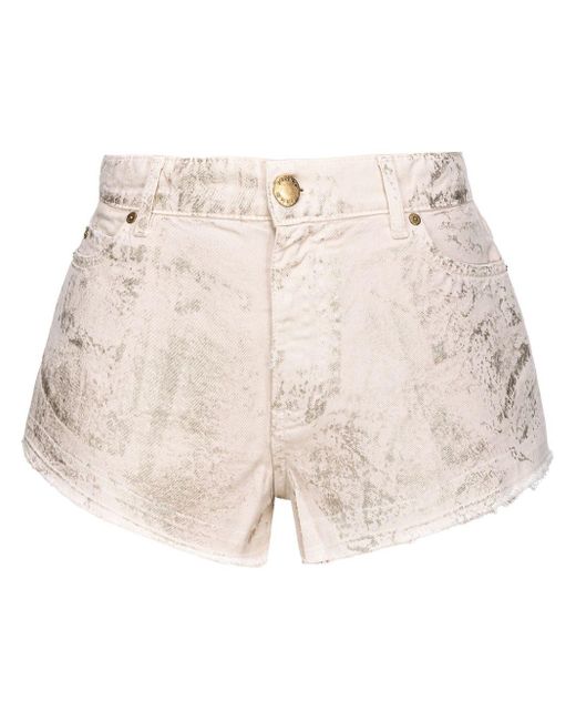 Pinko Natural Shorts With Graphic Print