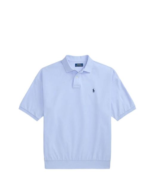 Polo Ralph Lauren Blue Ribbed Polo Shirt for men