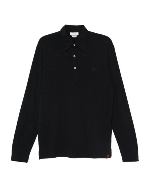 Jacob Cohen Black Wool Polo Shirt for men