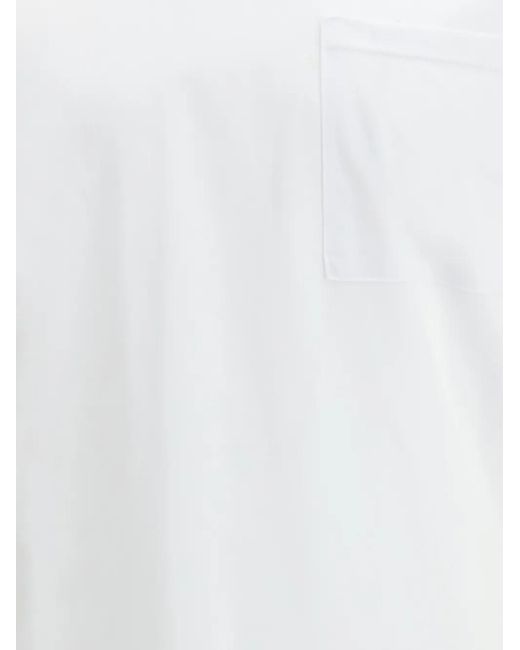 Cruna White Crew-Neck Patch Pocket T-Shirt for men