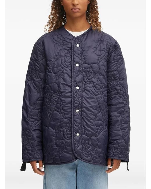 Fiorucci Blue Quilted Button Jacket