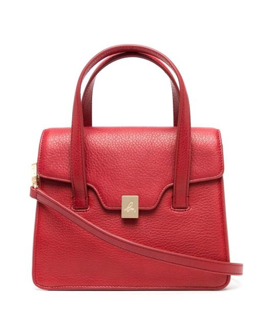 agnès b. Leather Pebbled-effect Tote Bag in Red | Lyst Australia