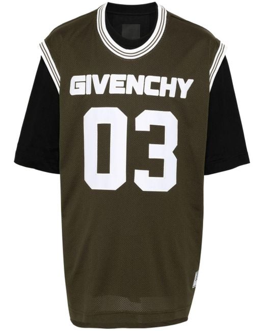 Givenchy Black Logo-Print Cotton T-Shirt for men