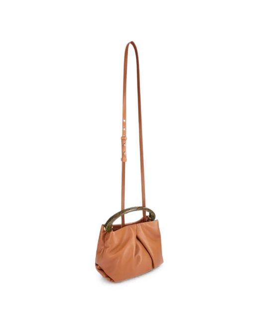 Dries Van Noten Brown Small Pleated Leather Bag