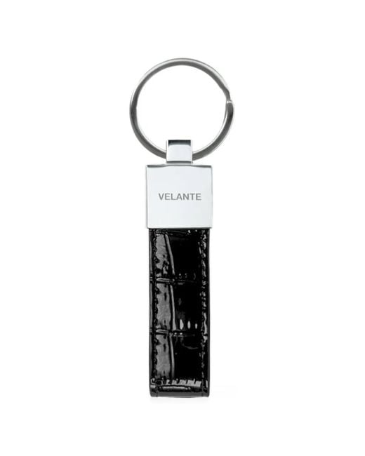 Velante White Leather Keyring