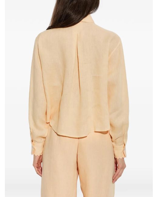 Forte_forte Natural Chemise En Lin À Poignets Festonnés
