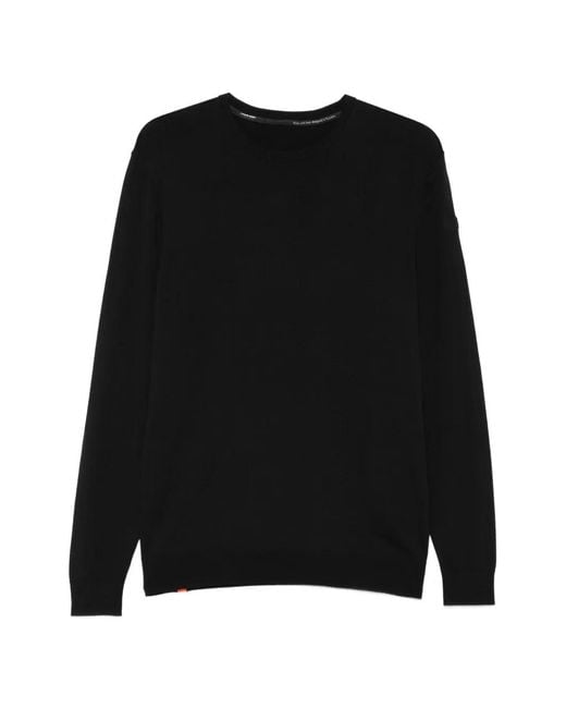 Rrd Black Ribbed Crew Neck Sweater for men