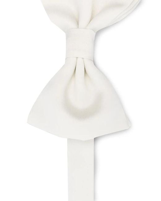 Tagliatore White Satin Bow Tie for men