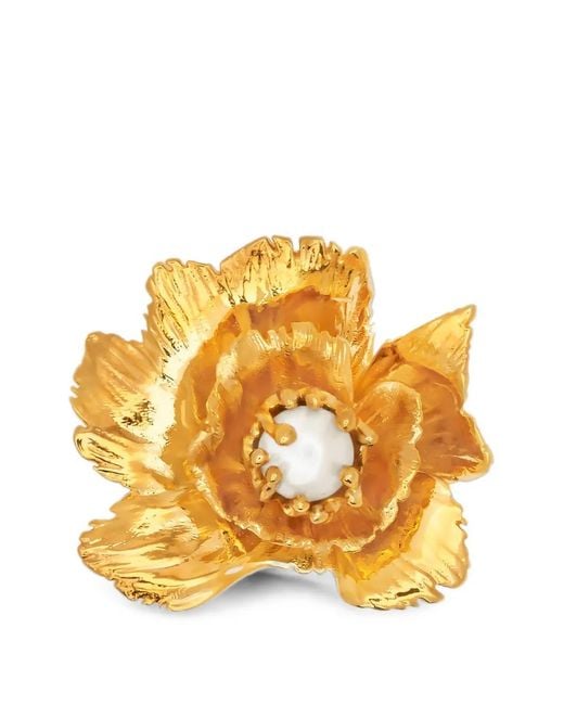 Oscar de la Renta Metallic Wild Rose Ring