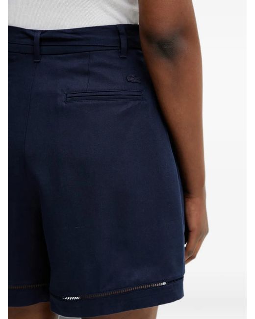 Lacoste Blue Belted Pleated Shorts