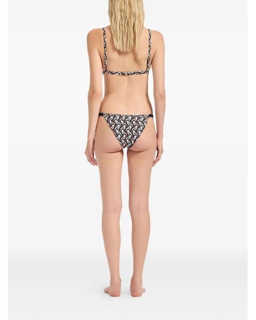 LaDoubleJ Blue Fonda Geometric-Print String Bikini Bottom
