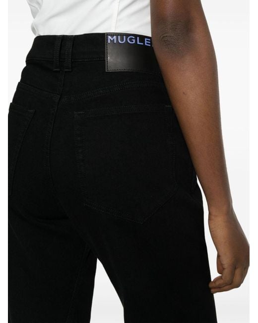 Mugler Black High-rise Tapered Jeans