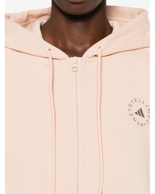 Adidas By Stella McCartney Natural Kapuzenjacke mit Reißverschluss
