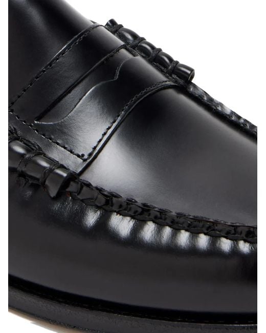 G.H.BASS White Leather Slingback Loafers for men