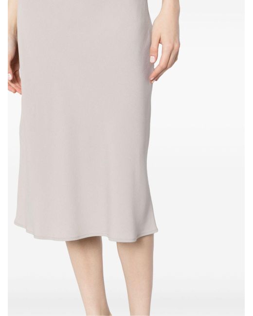 AMI White Elasticated Crepe Midi Skirt