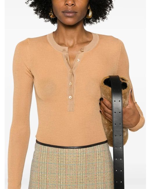 Chloé Orange Long-Sleeve Wool Jumper