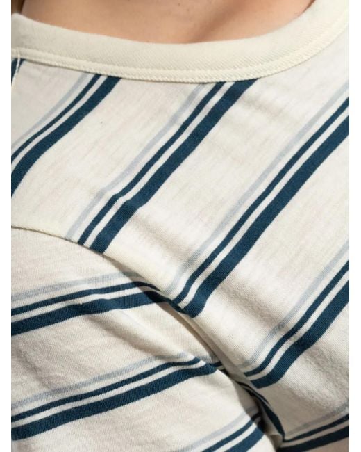 Rag & Bone Gray Striped Crew-Neck T-Shirt