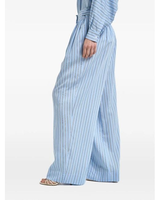 IRO Blue Stripe-Pattern Trousers