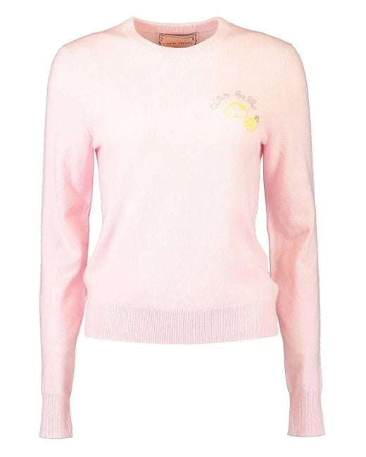Lingua Franca Pink Ciao Bella Crew-Neck Jumper