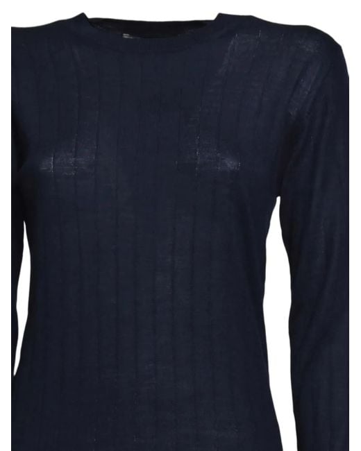 Tagliatore Blue Ribbed Sweater